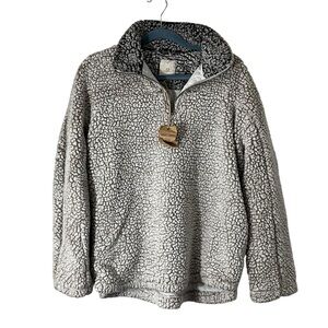 Thread & Supply Textured Gray Sherpa new with tag 1/4 Zip Pullover A-055